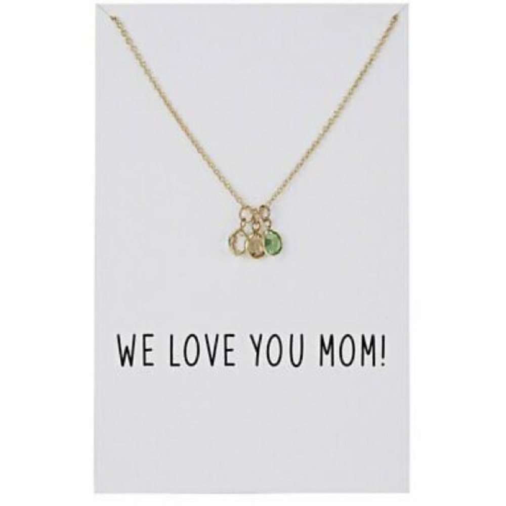 We Love You Mom Necklace With Card